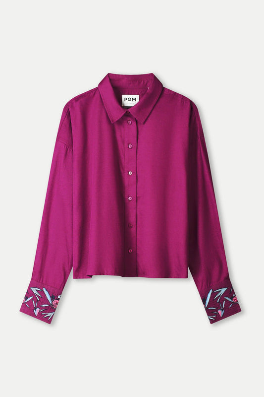 POM Amsterdam Blouses BLOUSE - Plum Melange