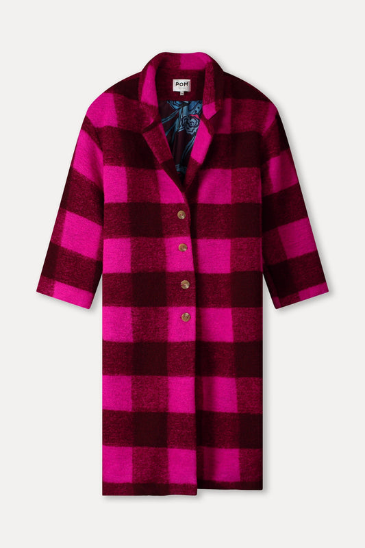 POM Amsterdam Coats JAS - Check Plum Pink