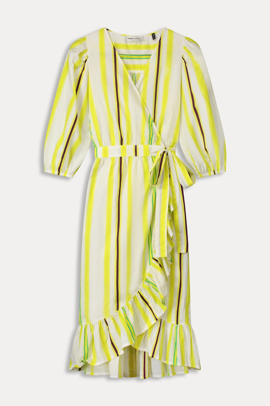 POM Amsterdam Dresses JURK - Striped Lemon