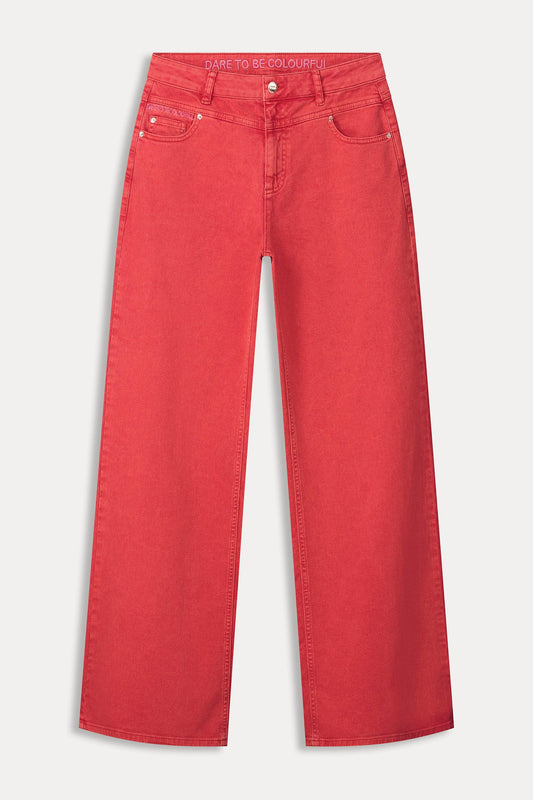 POM Amsterdam Jeans JEANS - Wide Leg Baked Red