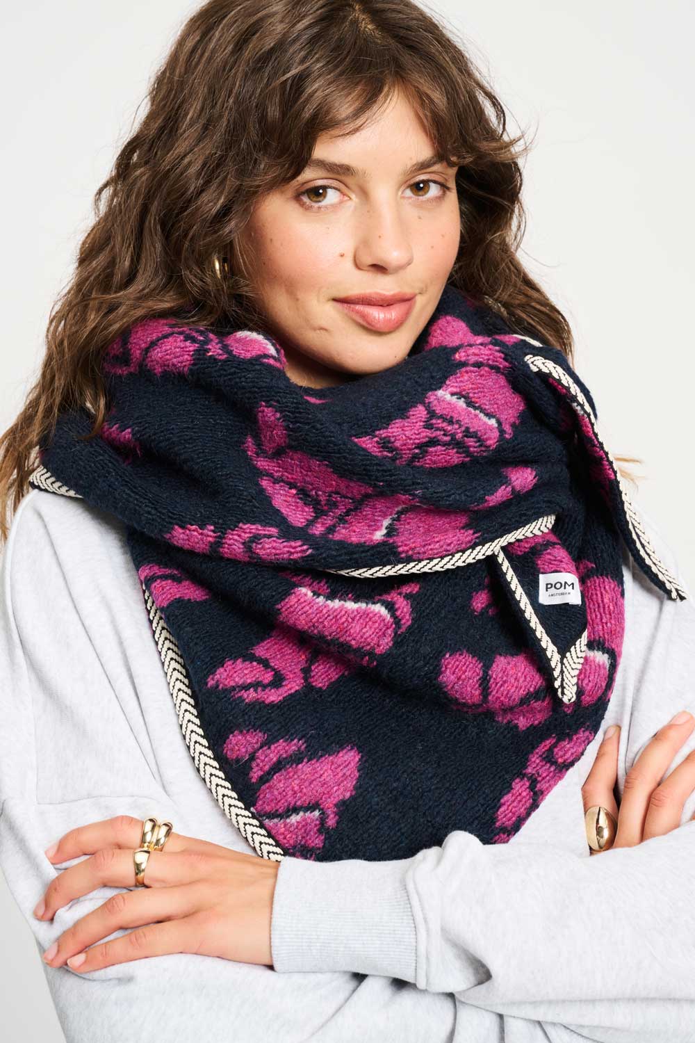 POM Amsterdam Shawls Blue / OS SJAAL - Les Croissaints