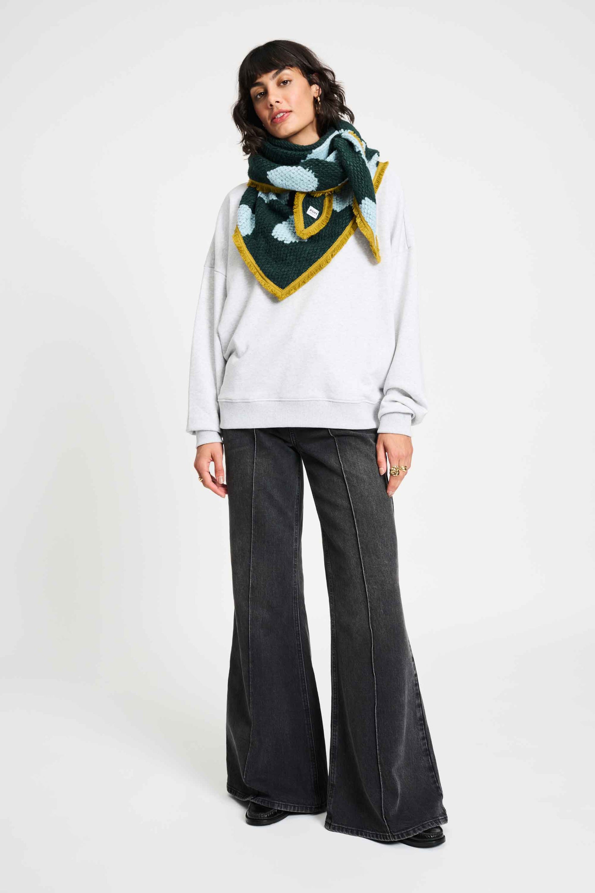 POM Amsterdam Shawls Green / OS SJAAL - Dots Green