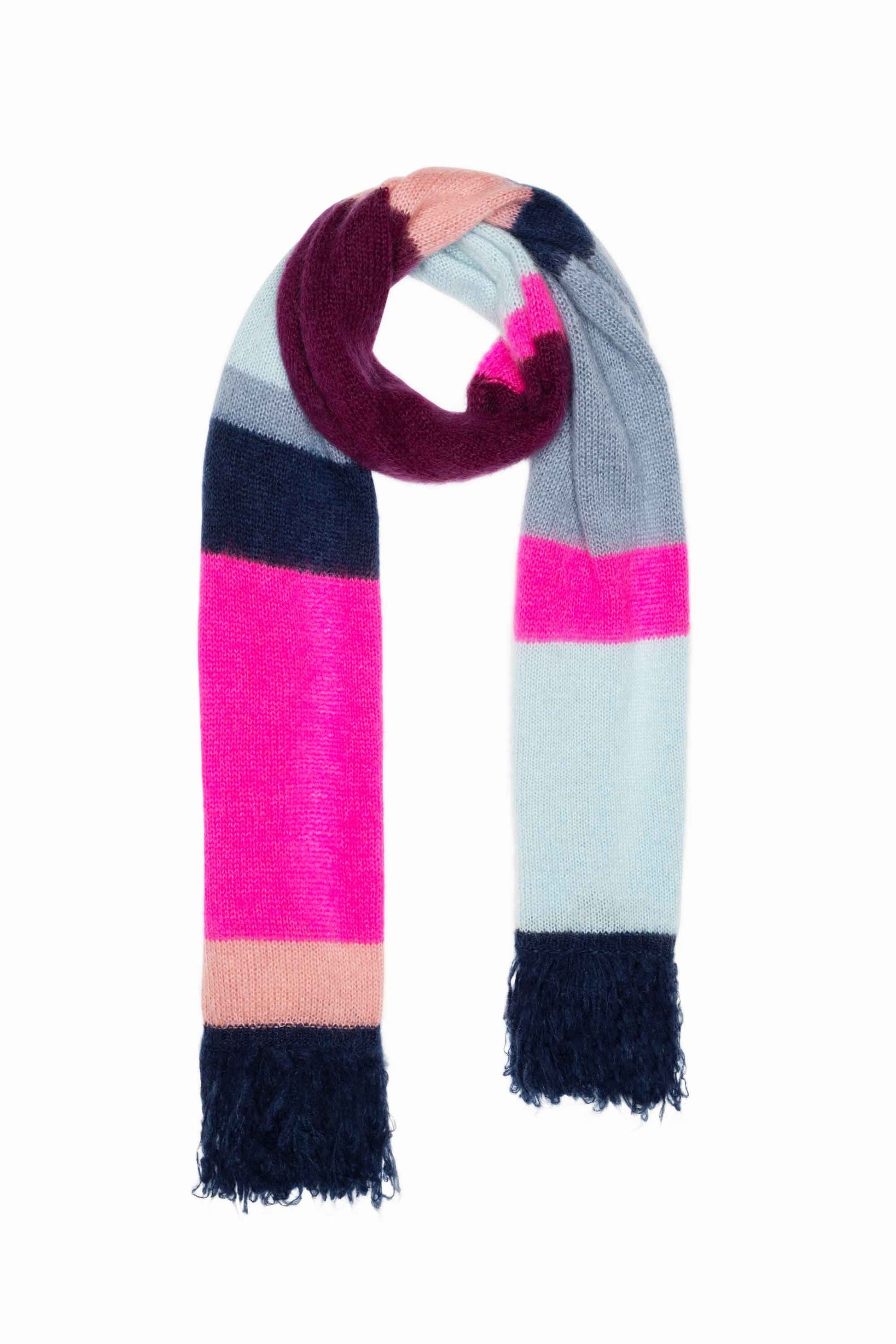 POM Amsterdam Shawls Multi colour / OS SJAAL - Brushed Stripes Blue