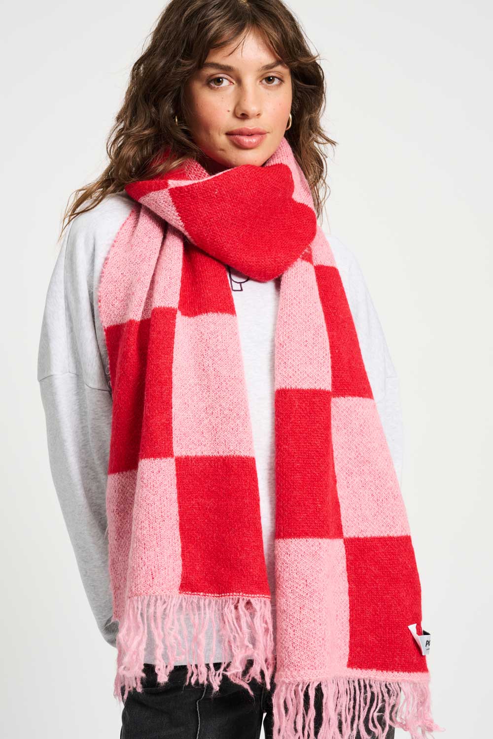 POM Amsterdam Shawls Red / OS SJAAL - Checks
