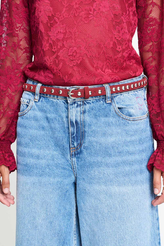 POM Amsterdam Belts Red / OS RIEM - Ruth Burgundy Red