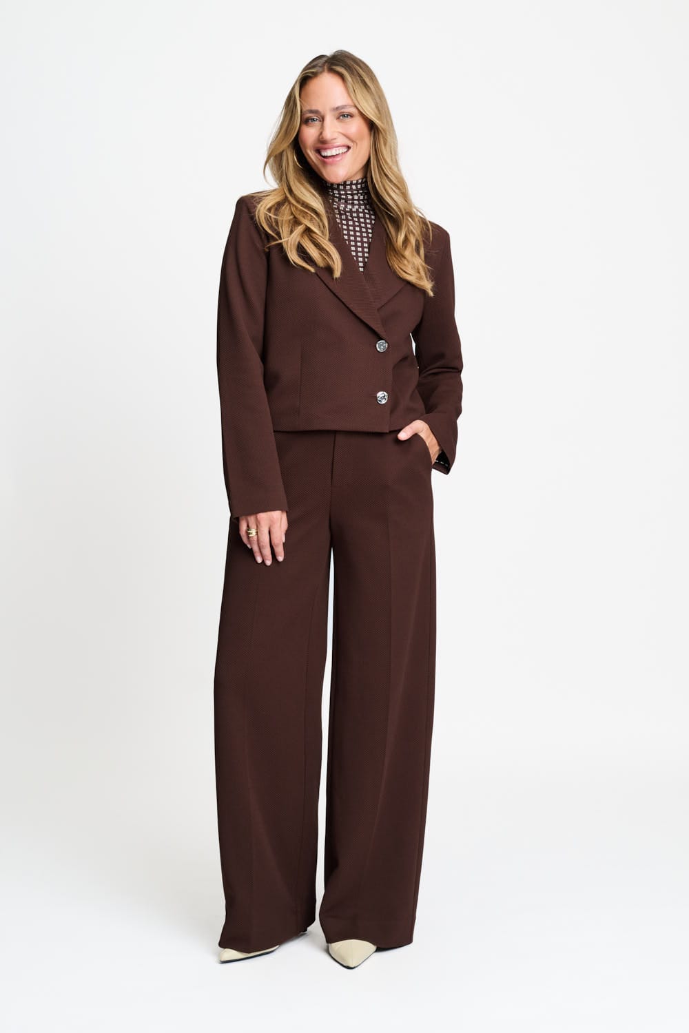 POM Amsterdam Blazers BLAZER - Cassie Chocolate Brown