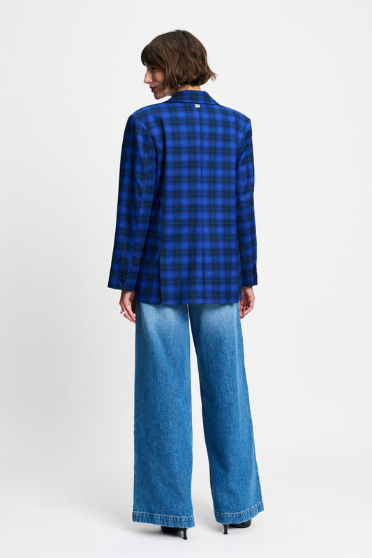 POM Amsterdam Blazers BLAZER - Laurie Check Blue