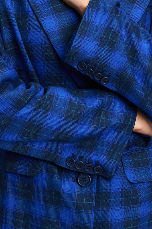 POM Amsterdam Blazers BLAZER - Laurie Check Blue
