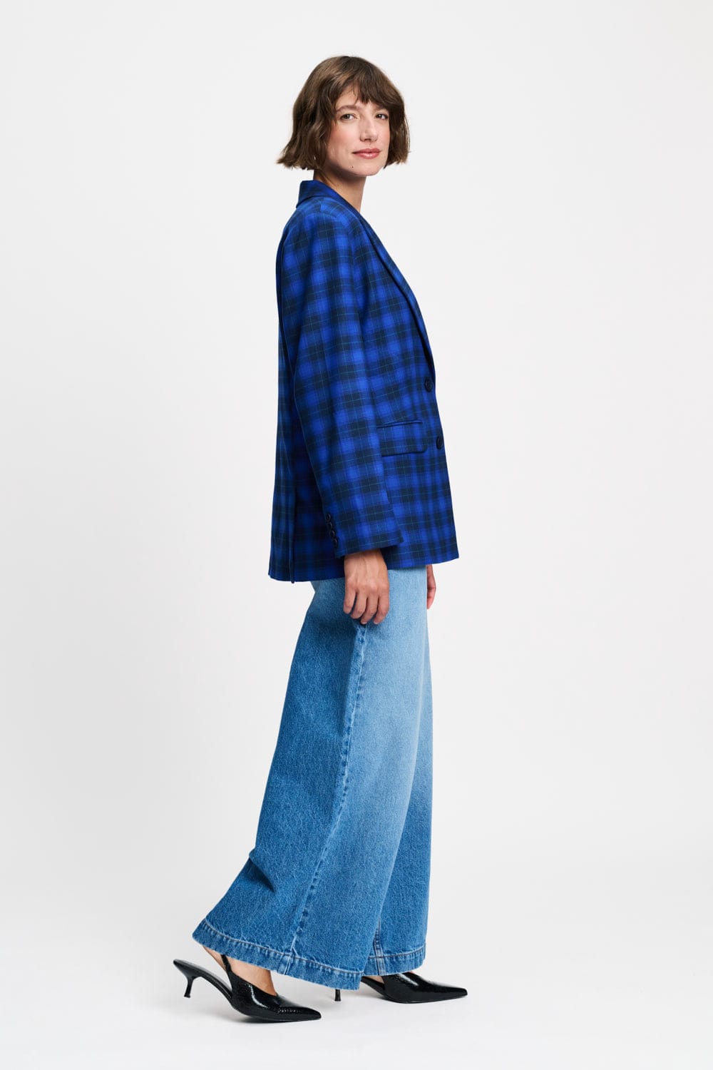 POM Amsterdam Blazers BLAZER - Laurie Check Blue