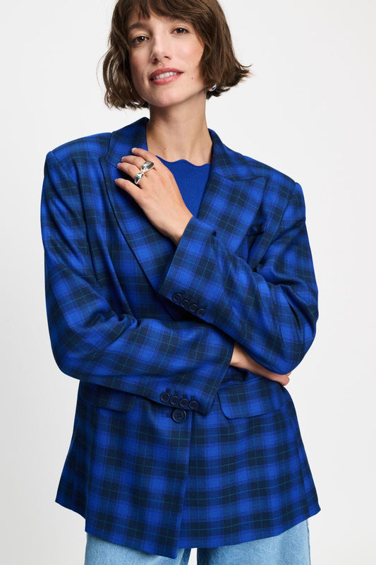 POM Amsterdam Blazers BLAZER - Laurie Check Blue