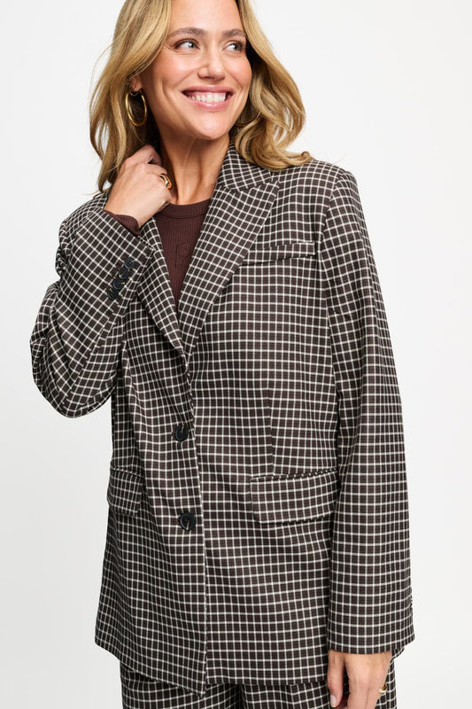 POM Amsterdam Blazers BLAZER - Laurie Check Brown