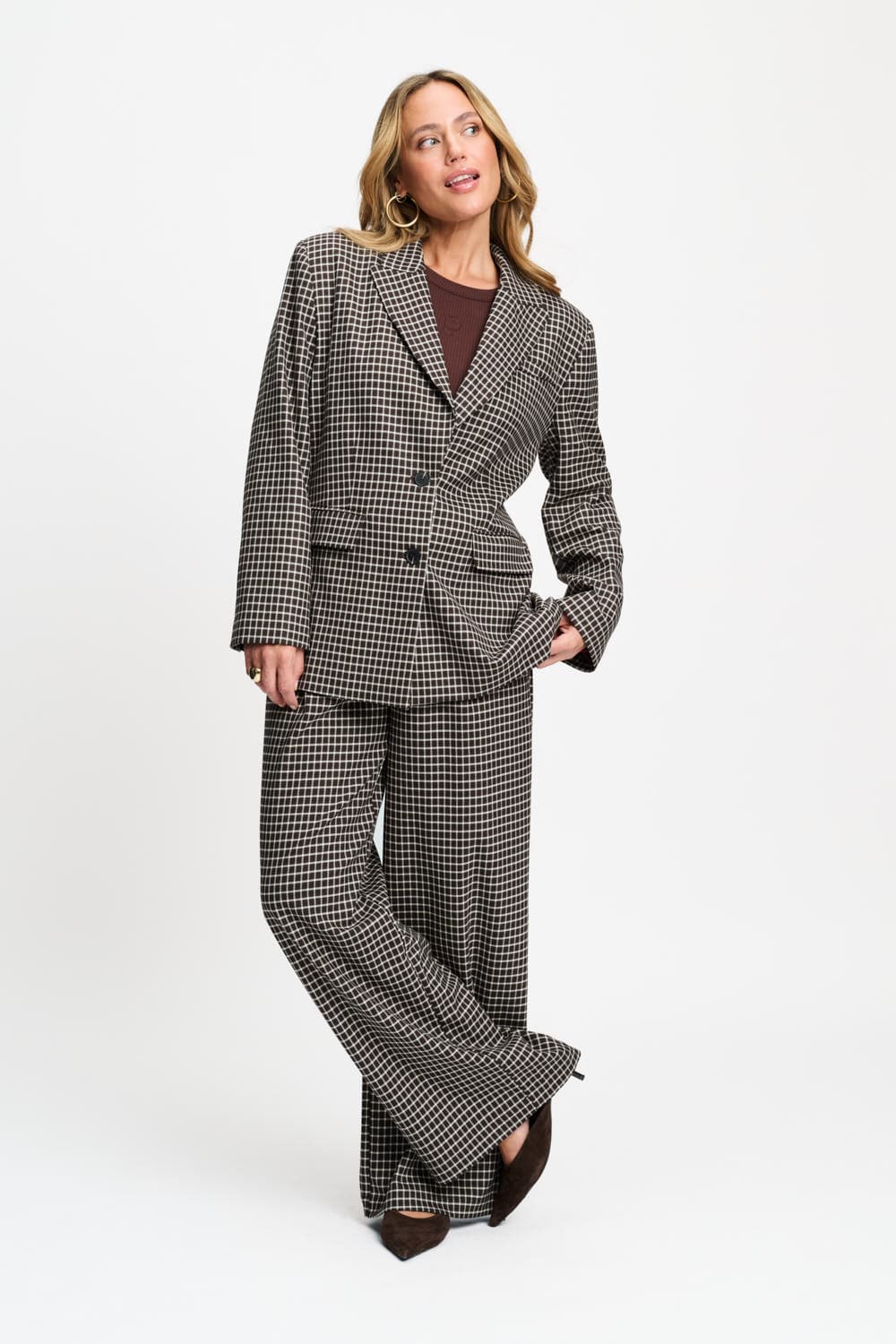 POM Amsterdam Blazers BLAZER - Laurie Check Brown