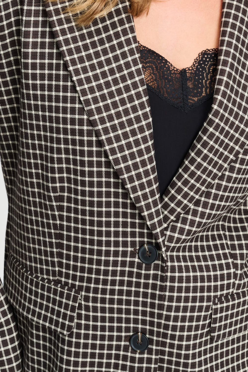 POM Amsterdam Blazers BLAZER - Laurie Check Brown