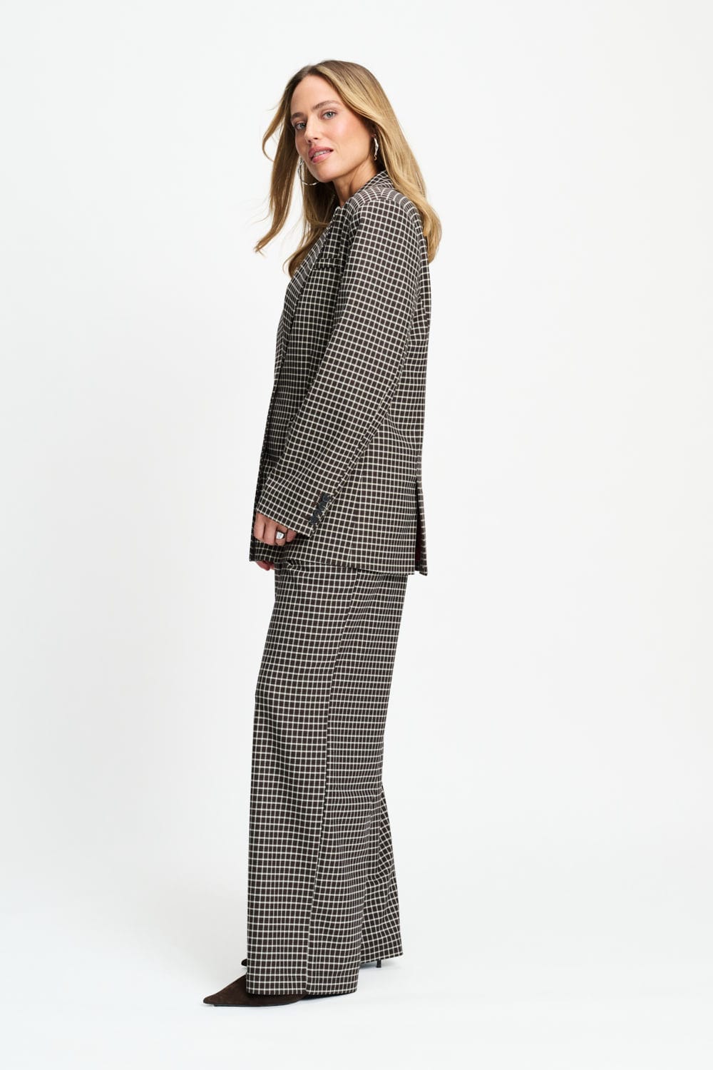 POM Amsterdam Blazers BLAZER - Laurie Check Brown