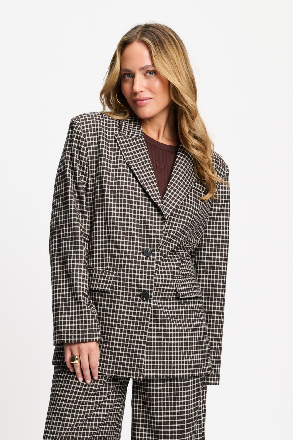 POM Amsterdam Blazers Brown / 34 BLAZER - Laurie Check Brown