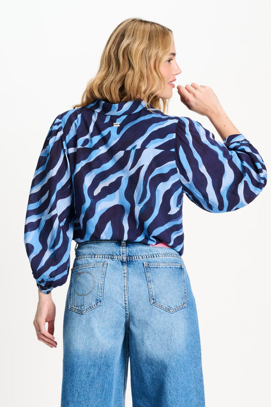 POM Amsterdam Blouses BLOUSE - Animal Blue