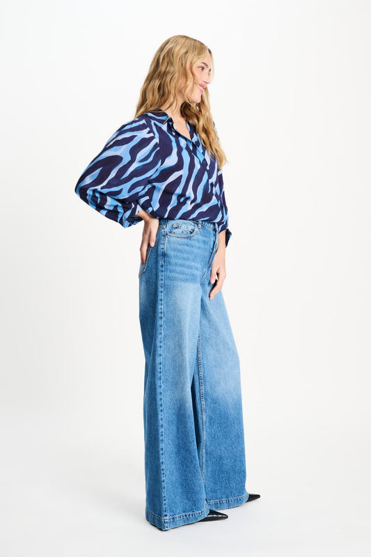 POM Amsterdam Blouses BLOUSE - Animal Blue