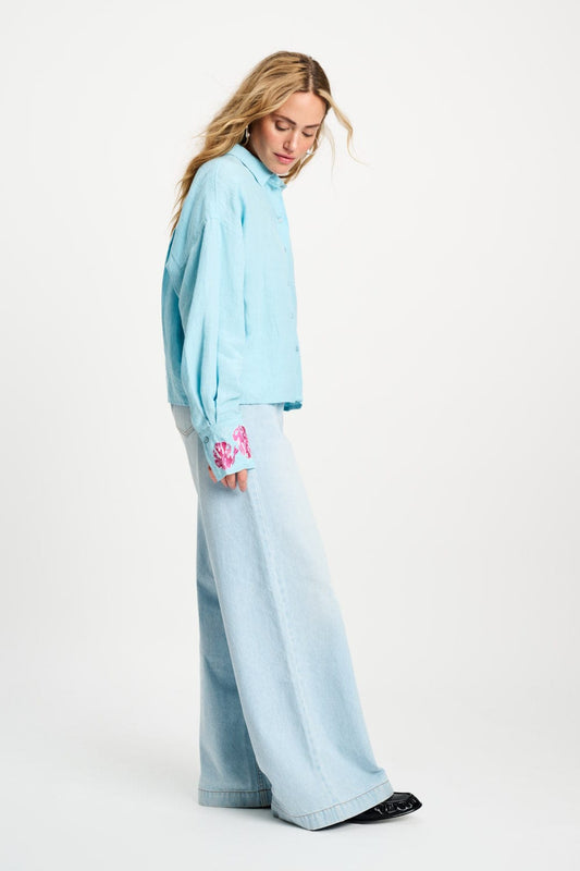 POM Amsterdam Blouses BLOUSE - Blue Sequins Urban Flora