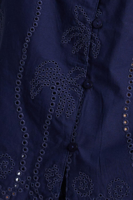 POM Amsterdam Blouses BLOUSE - Broderie Anglaise Night Blue