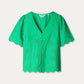 POM Amsterdam Blouses BLOUSE - Broderie Anglaise Palm Green