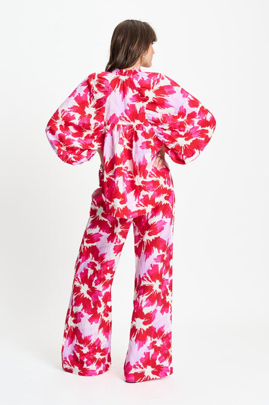 POM Amsterdam Blouses BLOUSE - Bubble Bloom Lavender Linen