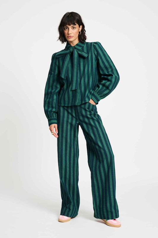 POM Amsterdam Blouses BLOUSE - Denim Striped