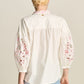 POM Amsterdam Blouses BLOUSE - Embroidery Blooming Ecru