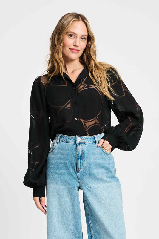 POM Amsterdam Blouses BLOUSE - Graphite Black