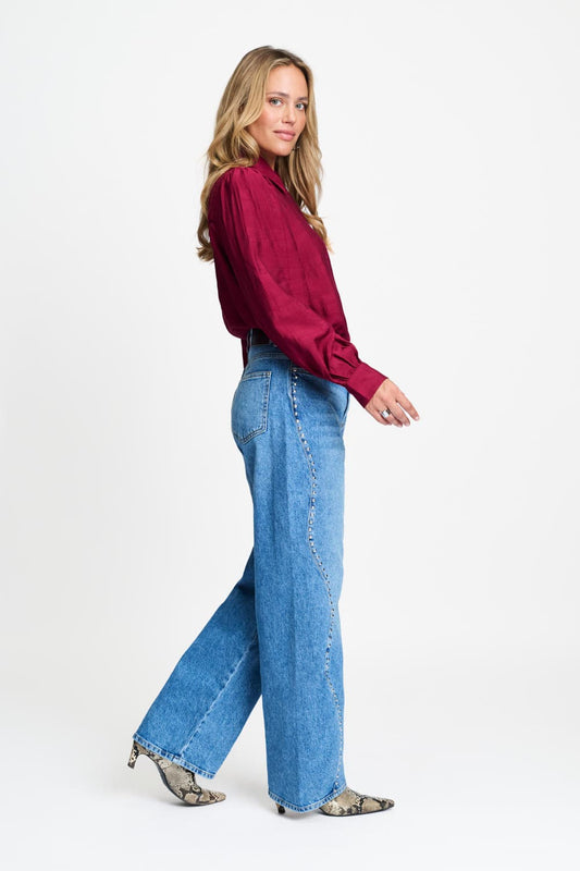 POM Amsterdam Blouses BLOUSE - Ivy Burgundy Red