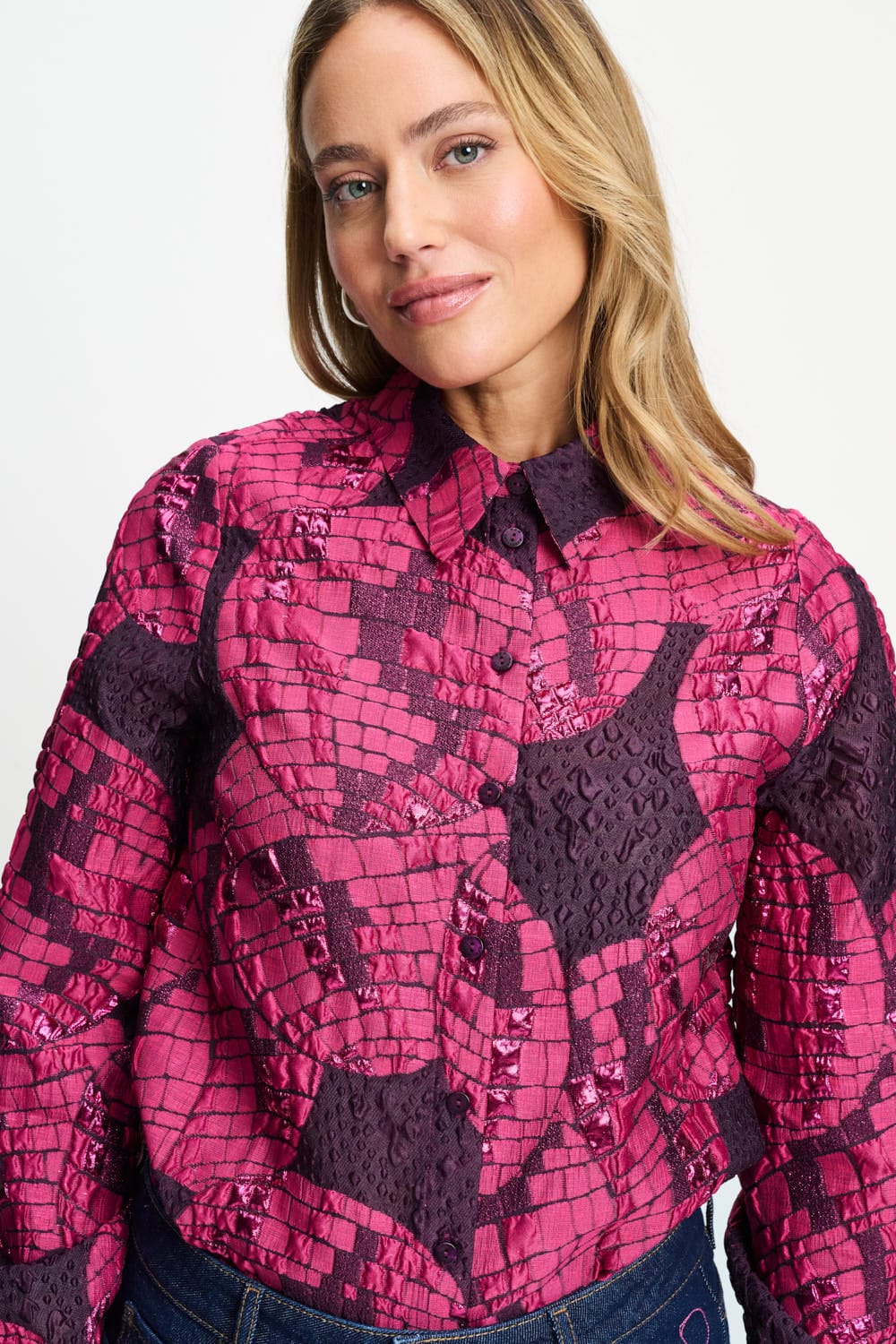 POM Amsterdam Blouses BLOUSE - Jade Disco Dots