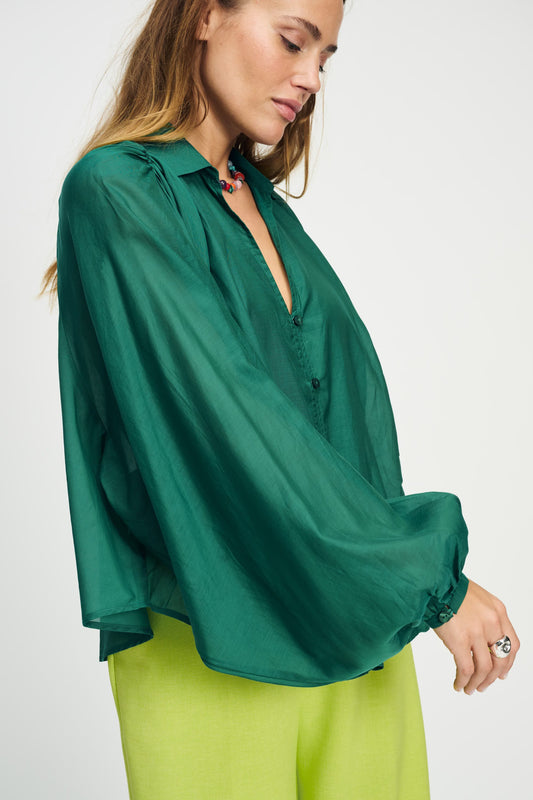 POM Amsterdam Blouses BLOUSE - Lena Meadow Green