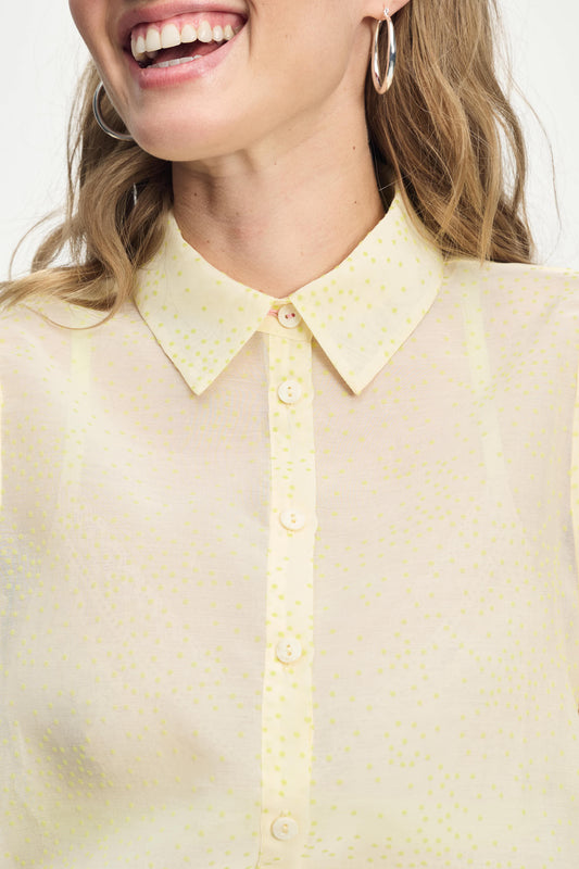 POM Amsterdam Blouses BLOUSE - Lime Dots