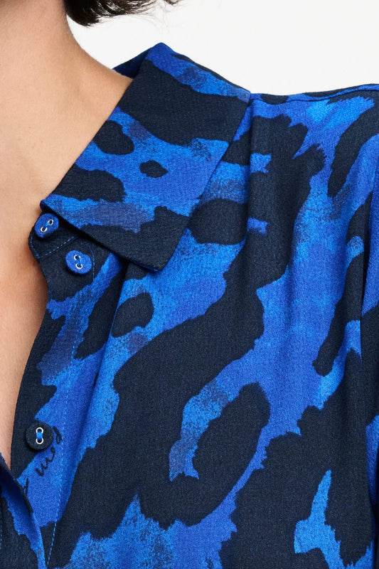 POM Amsterdam Blouses BLOUSE - Mila Animal Eternal Blue