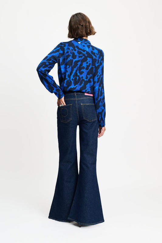 POM Amsterdam Blouses BLOUSE - Mila Animal Eternal Blue
