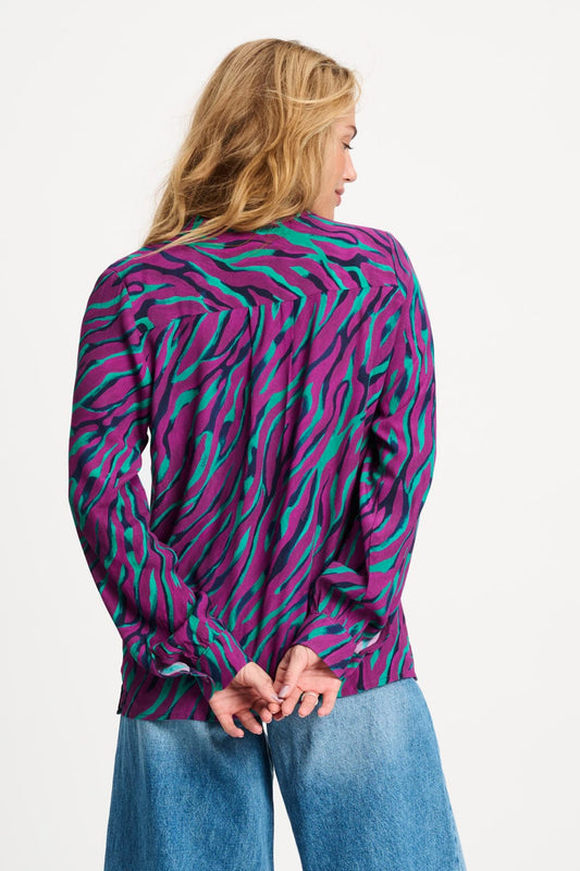 POM Amsterdam Blouses BLOUSE - Mila Animal Purple
