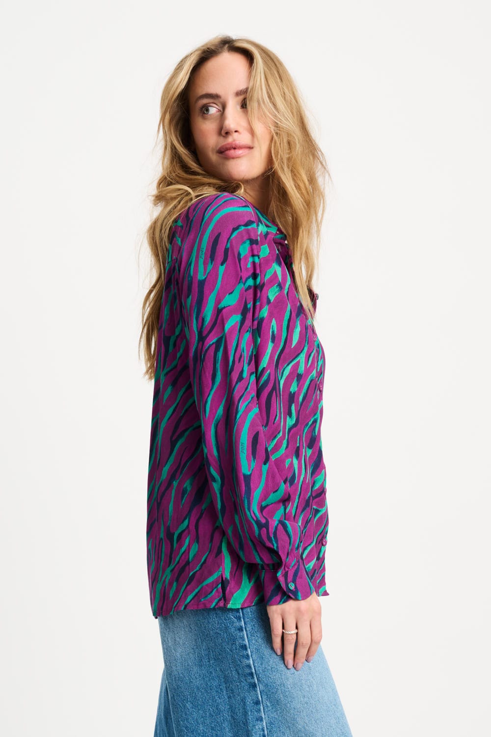 POM Amsterdam Blouses BLOUSE - Mila Animal Purple