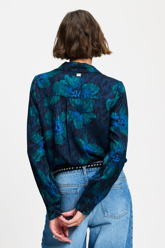 POM Amsterdam Blouses BLOUSE - Mila Bloom Teal Green