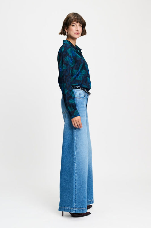 POM Amsterdam Blouses BLOUSE - Mila Bloom Teal Green