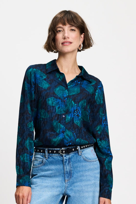 POM Amsterdam Blouses BLOUSE - Mila Bloom Teal Green