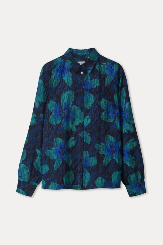 POM Amsterdam Blouses BLOUSE - Mila Bloom Teal Green