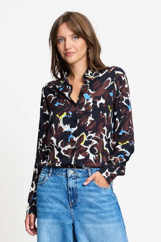 POM Amsterdam Blouses BLOUSE - Mila Bovine Brown