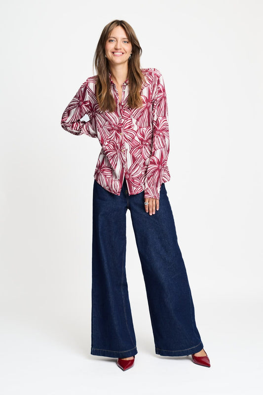 POM Amsterdam Blouses BLOUSE - Mila Ribbon Red