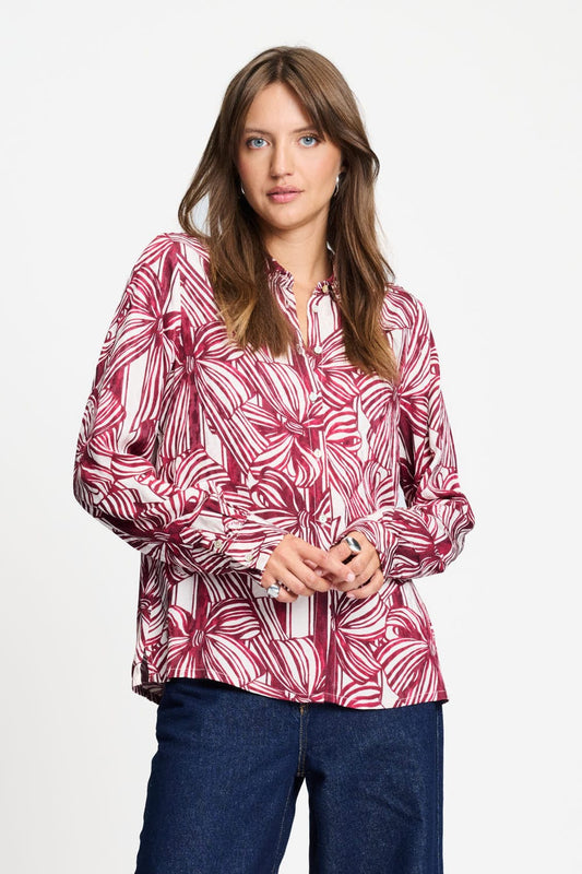 POM Amsterdam Blouses BLOUSE - Mila Ribbon Red