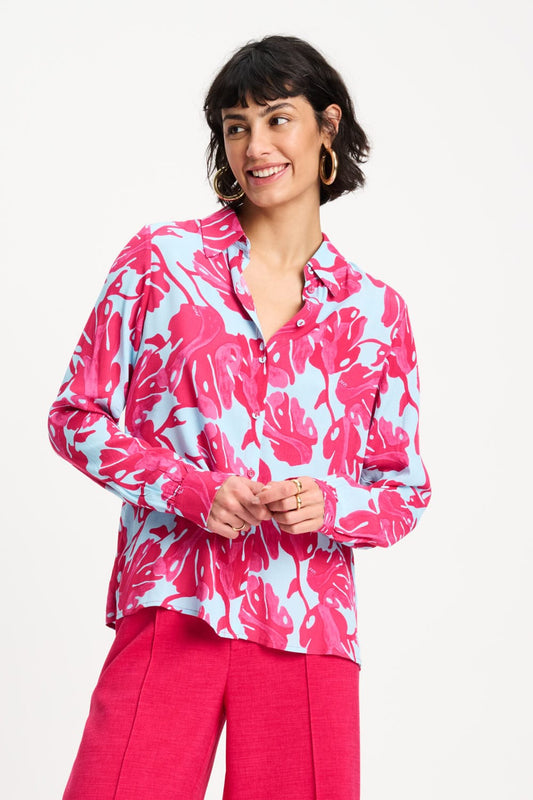 POM Amsterdam Blouses BLOUSE - Mila Urban Flora Blue