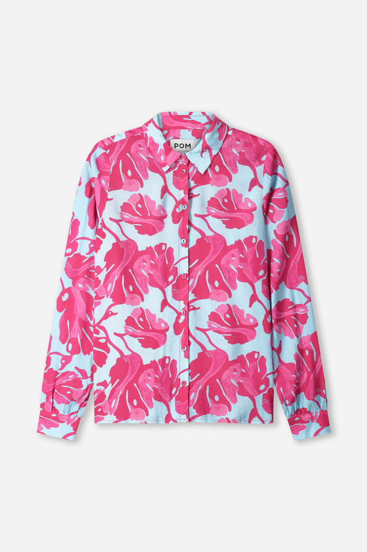 POM Amsterdam Blouses BLOUSE - Mila Urban Flora Blue