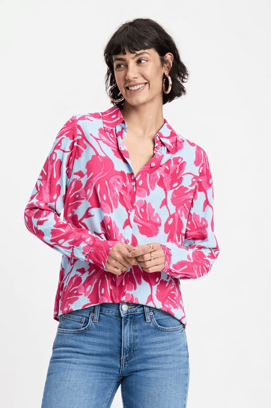 POM Amsterdam Blouses BLOUSE - Mila Urban Flora Blue