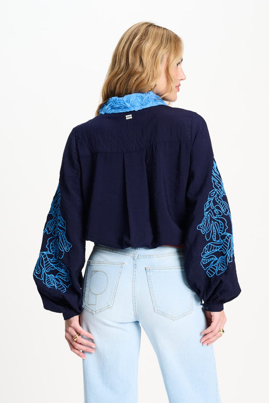 POM Amsterdam Blouses BLOUSE - Night Blue Flora