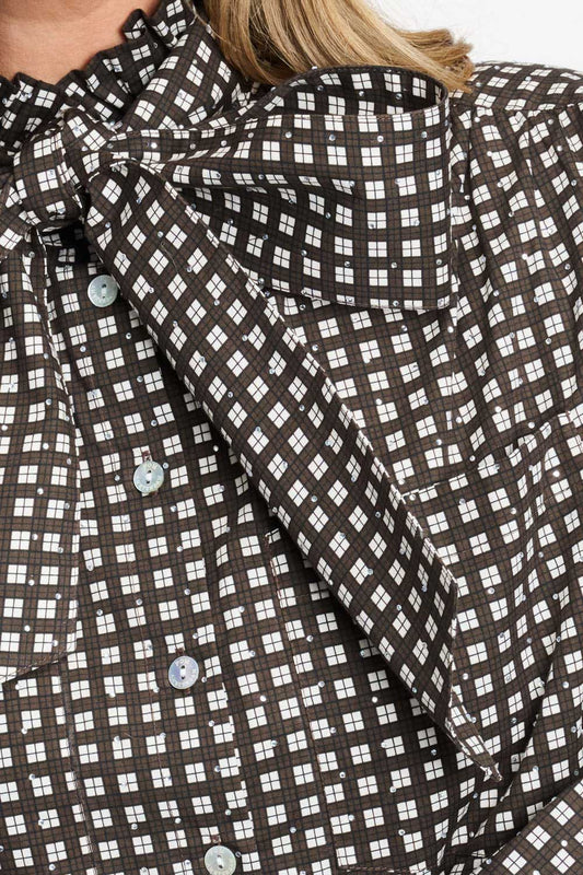POM Amsterdam Blouses BLOUSE - Noa Check Brown
