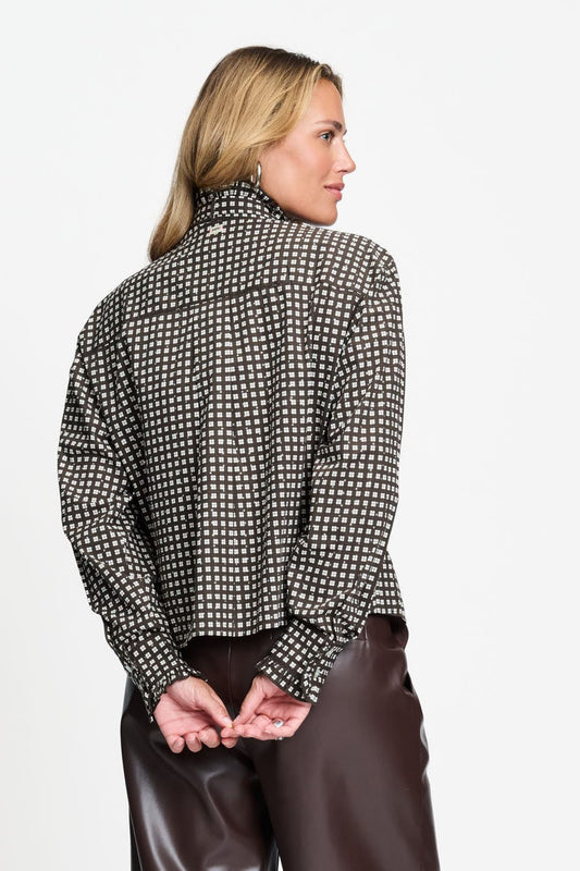 POM Amsterdam Blouses BLOUSE - Noa Check Brown