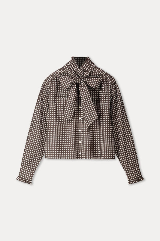 POM Amsterdam Blouses BLOUSE - Noa Check Brown